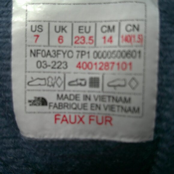 The North Face Toddler Alpenglow II Blue Suede Waterproof Snow Winter boots SZ 7 - Picture 6 of 11